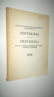 Suomen lakimiesliiton lakimiespäivien pöytäkirja 1959