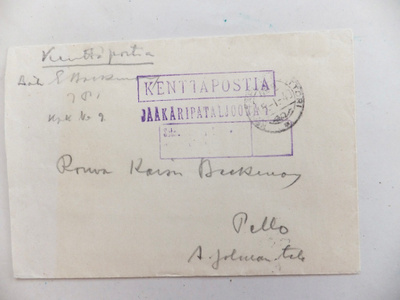 VANHA Kuori Kenttäposti Jääkäripataljoona 1 Leima 15.I.1940