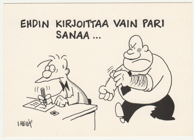 B. Virtanen : Ehdin kirjoittaa vain pari sanaa.. postikortti