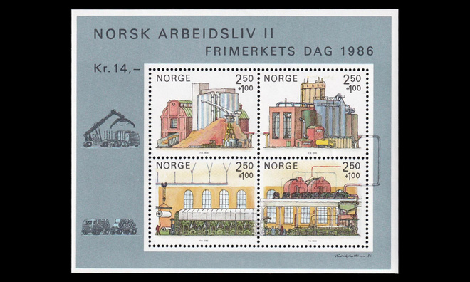 Norja 950-3BL6 ** Paperiteollisuus blokki (1986)