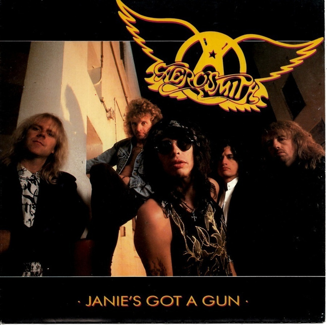 AEROSMITH: Janie's Got A Gun / Voodoo Medicine Ma  7" kannet