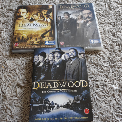 Deadwood 1-3 (DVD) *huippukuntoiset levyt*