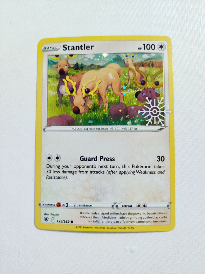 Stantler 125/189 Holo Promo Holiday Calendar Snowflake Stamp