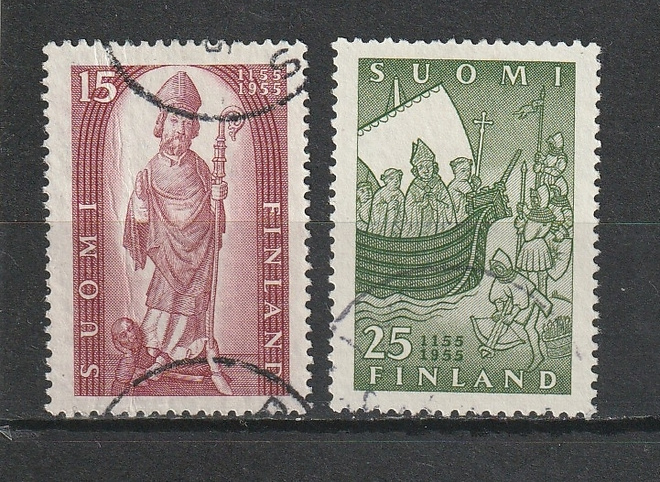 1955 Suomenkirkko 800v merkit leimattuna