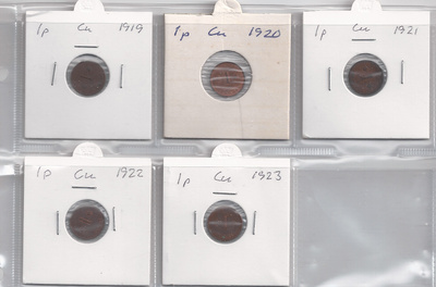 1919-23  1 p  cu 5 erilaista