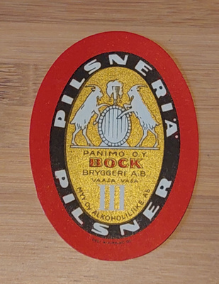 BOCK pilsneriä etiketti