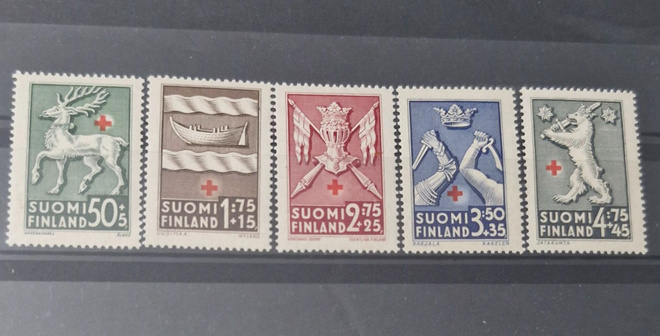 1942 PUNAINEN RISTI SARJA **, LAPE 254-258