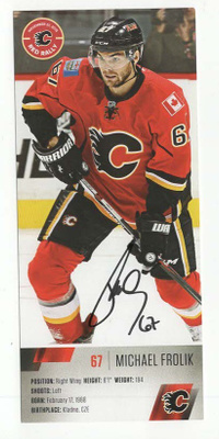 Michael Frolik Calgary Team Issue Postcard autograph