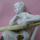Figuuri Nainen kitara tuoli posliinia korkeus 15cm siro - pikkukuva 3