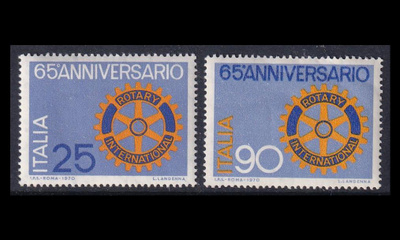 Italia 1321-2 ** Rotary International 65v (1970)