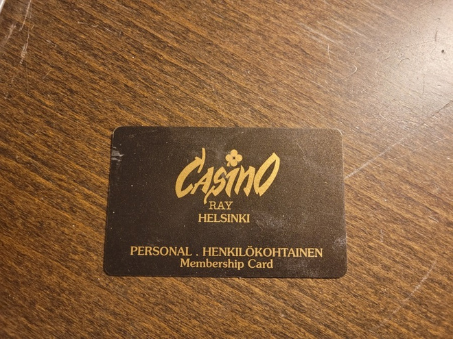 Casino RAY Helsinki membership card 90-luku