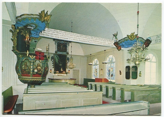 Siikajoki Kirkko sisäkuva 1970-luku