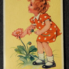 Vanha kortti, pikkuneiti ja kukat, v. 1941 - pikkukuva 1