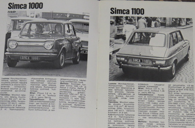 1975 Simca Sunbeam Chrysler esite - KUIN UUSI - suom