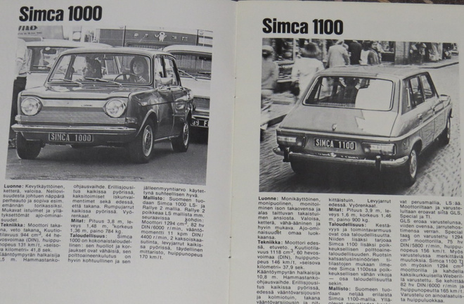 1975 Simca Sunbeam Chrysler esite - KUIN UUSI - suom