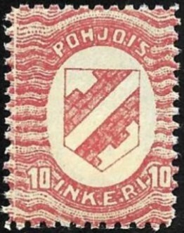 1920 Pohjois-Inkeri 10 p punainen ** LaPe P-I 2 postituore