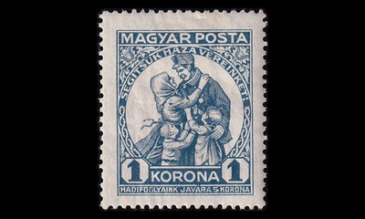 Unkari 314Y * Sotavankien hyväksi 1 Kr vaakavesil. (1920)