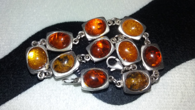 Vintage desing hopea meripihka rannekoru 925