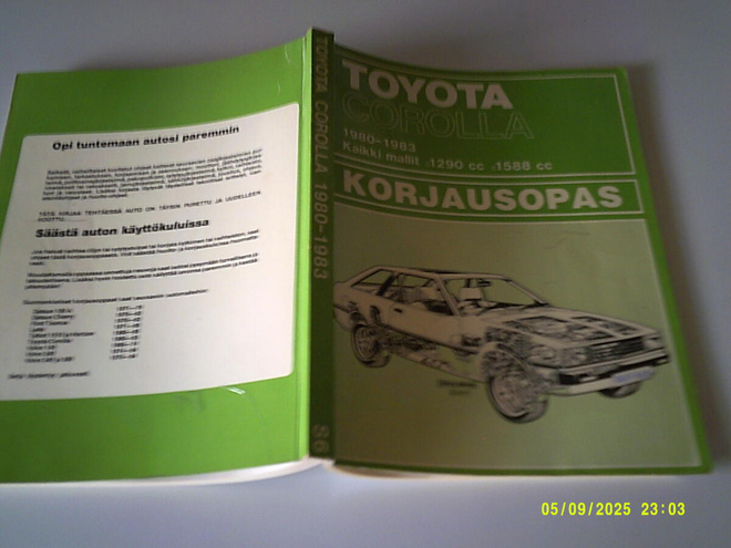 Toyota Corolla 1980-1983; kaikki mallit 1290 cc 1588 cc