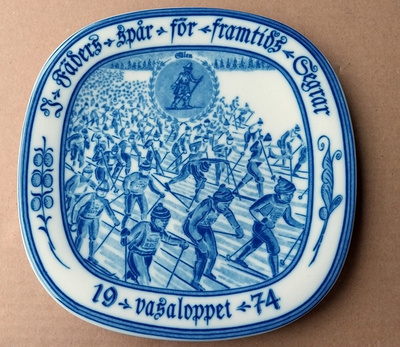 Vasaloppet hiihtokilpailu seinälautanen 1974 Röstrand