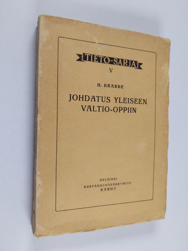 H. Krabbe : Johdatus yleiseen valtio-oppiin