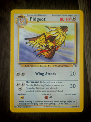 Pokemon kortti Pidgeot Legendary collection rare