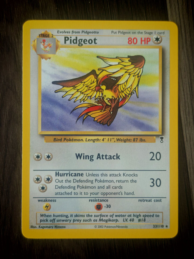 Pokemon kortti Pidgeot Legendary collection rare