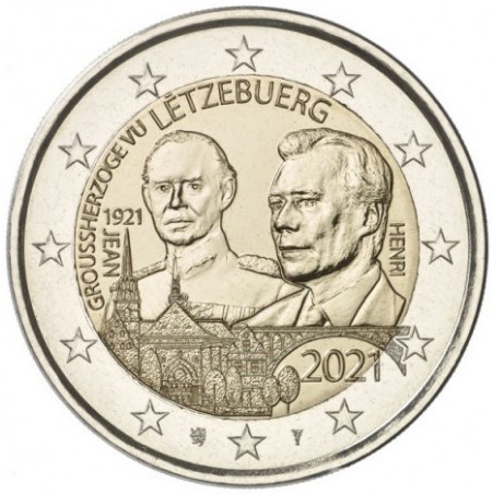 Luxemburg 2 euro 2021 juhla Suurherttua Jean UNC (relief)