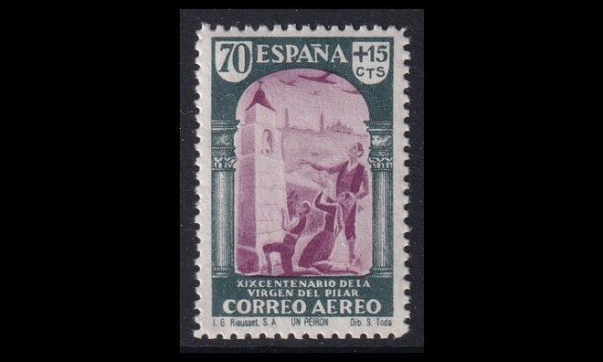 Espanja 877 ** Pilar-basilika lentoposti 70+15 C (1940)