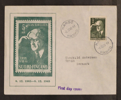 # 22965 # Sibelius FDC > Tanskaan