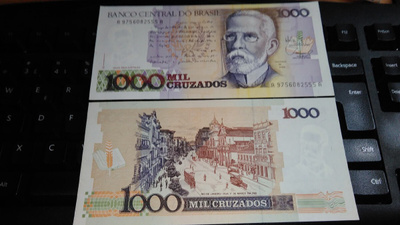 Brasilia Brazil 1000 cruzeiros 1988 P213 UNC
