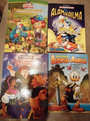 4 kpl DISNEYN kovakantista KIRJAA, LAHJAKSI