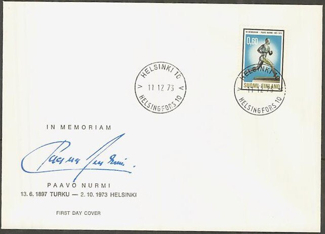 1973 Paavo Nurmi FDC pvm-leima