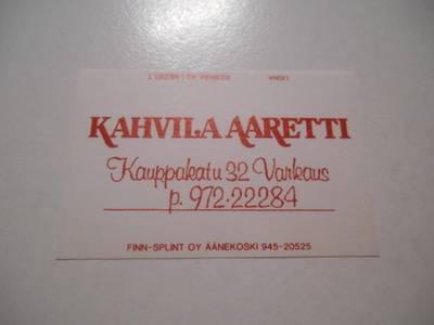 TT Etiketti Kahvila Aaretti Varkaus