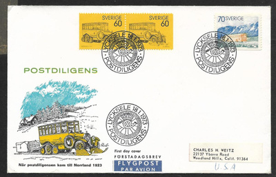 Ruotsi - Postiautoja 1973 FDC (Fac. 807-808)
