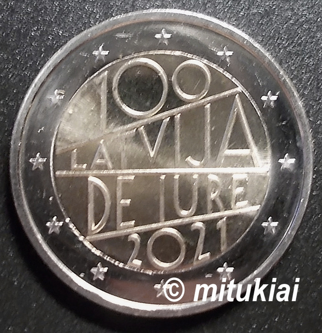 Latvia 2 euro 2021 juhlaraha De Iure 100, UNC