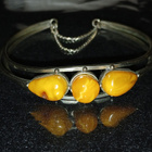 Vintage Honey egg Amber meripihka rannekoru - pikkukuva 1