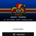 Jokerit-Kookoo 25.11. 2x jääkiekko liput halvalla, Liiga - pikkukuva 2
