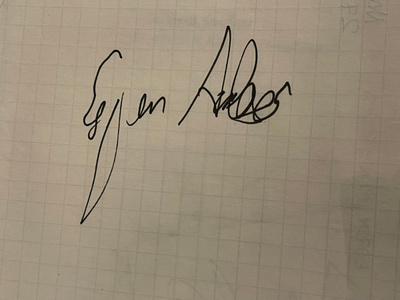 Espen Andersen nimikirjoitus paperilla