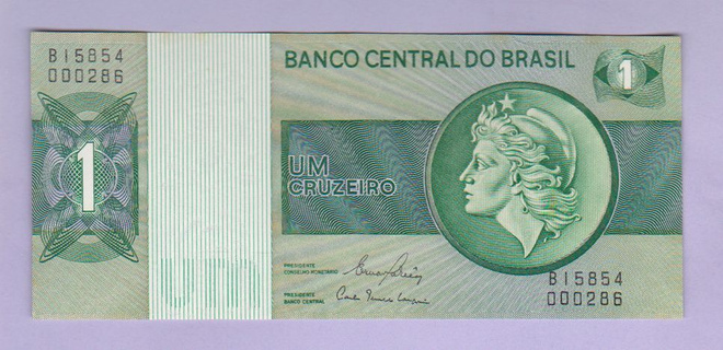 Brasilia 1 Cruzeiro v.1980 UNC P-191