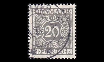 Tanska PORTO_23 o 20 öre tasainen tausta (1930)