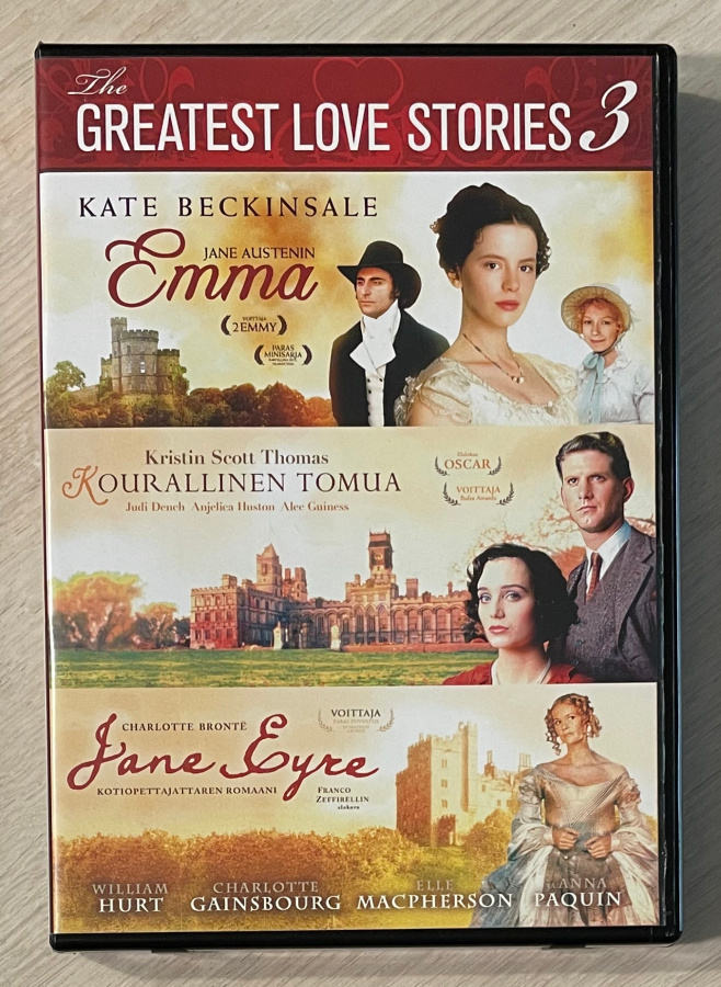 Kourallinen tomua / Emma / Jane Eyre (3DVD)