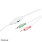 Deltaco HL-56V Headset, 2x3.5mm, 2m, valkoinen *UUSI* - pikkukuva 2