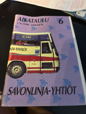 Aikataulut savonlinja-yhtiöt 1990 6