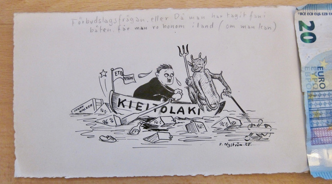 VANHA Pilapiirros Tussityö? Sven Nyström 1928 Kieltolaki