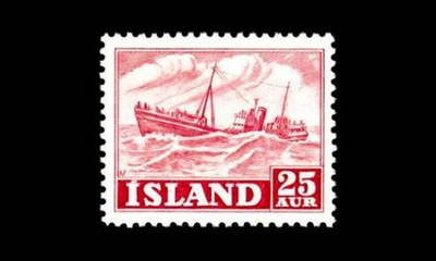 Islanti 297 ** Yrken och vyer 25 aur (1954)