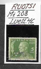 RUOTSI  Mi 208 luett. 4€