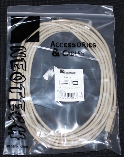 USB 2.0 A-B kaapeli 5m - UUSI