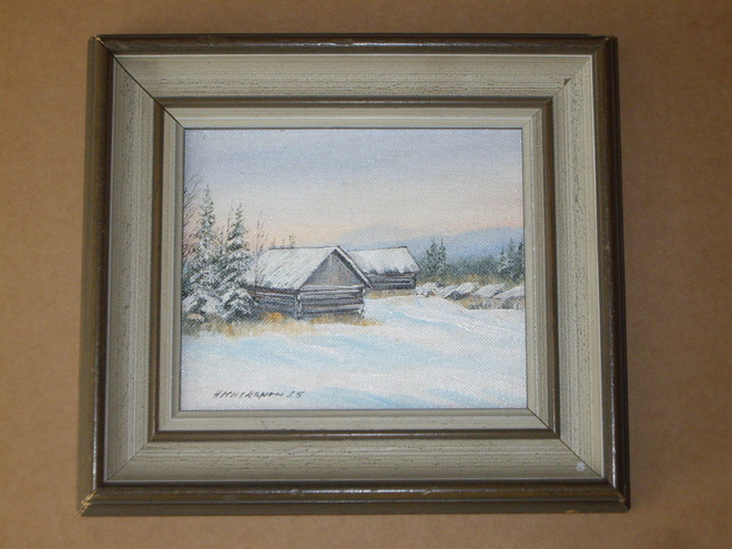 Helge Mieskonen LATOJA  öljyväri 11x13cm
