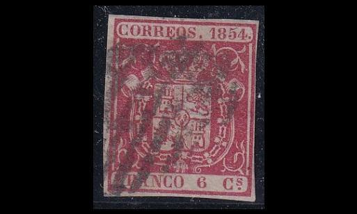 Espanja 26w o Vaakuna 6 Cs ohut paperi (1854)